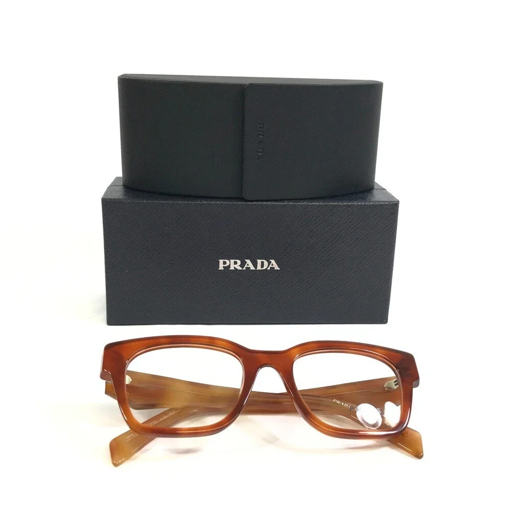 Prada Eyeglasses Frames VPRA10 11P-1O1 Havana Cognac Light Tortoise 51-20-145